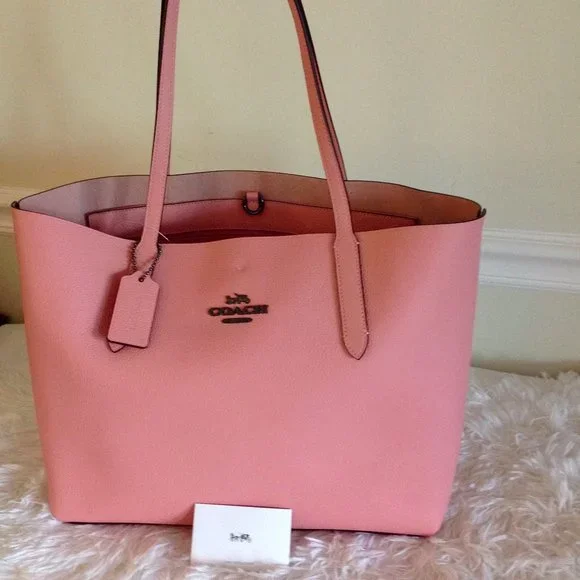 Coach Petal Pebble Leather Hudson Tote In Petal Barbiecore - Picture 4 of 13